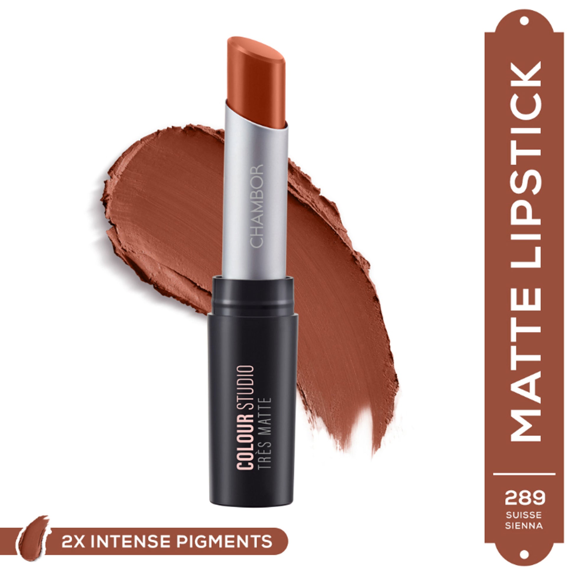 Chambor Tres Matte Lipstick - Suisse Sienna 289