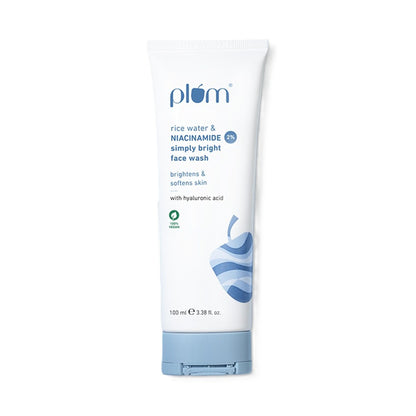 Plum 2% Niacinamide Face Wash With Rice Water For Oily Skin, Brightens & Hydrates