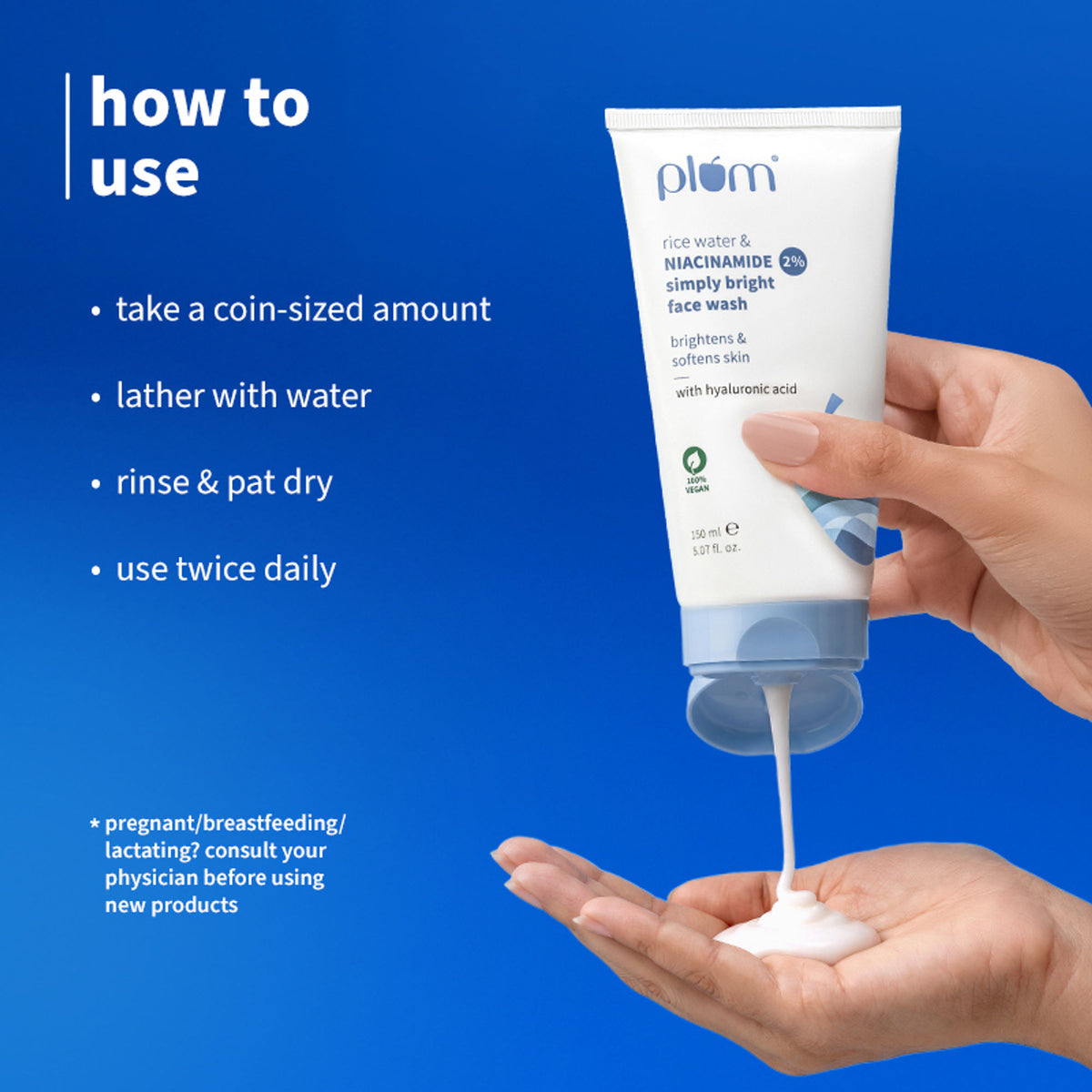Plum 2% Niacinamide Face Wash With Rice Water For Oily Skin, Brightens & Hydrates