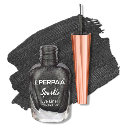 PERPAA Glitter Liquid Eye Liner - Metallic Black