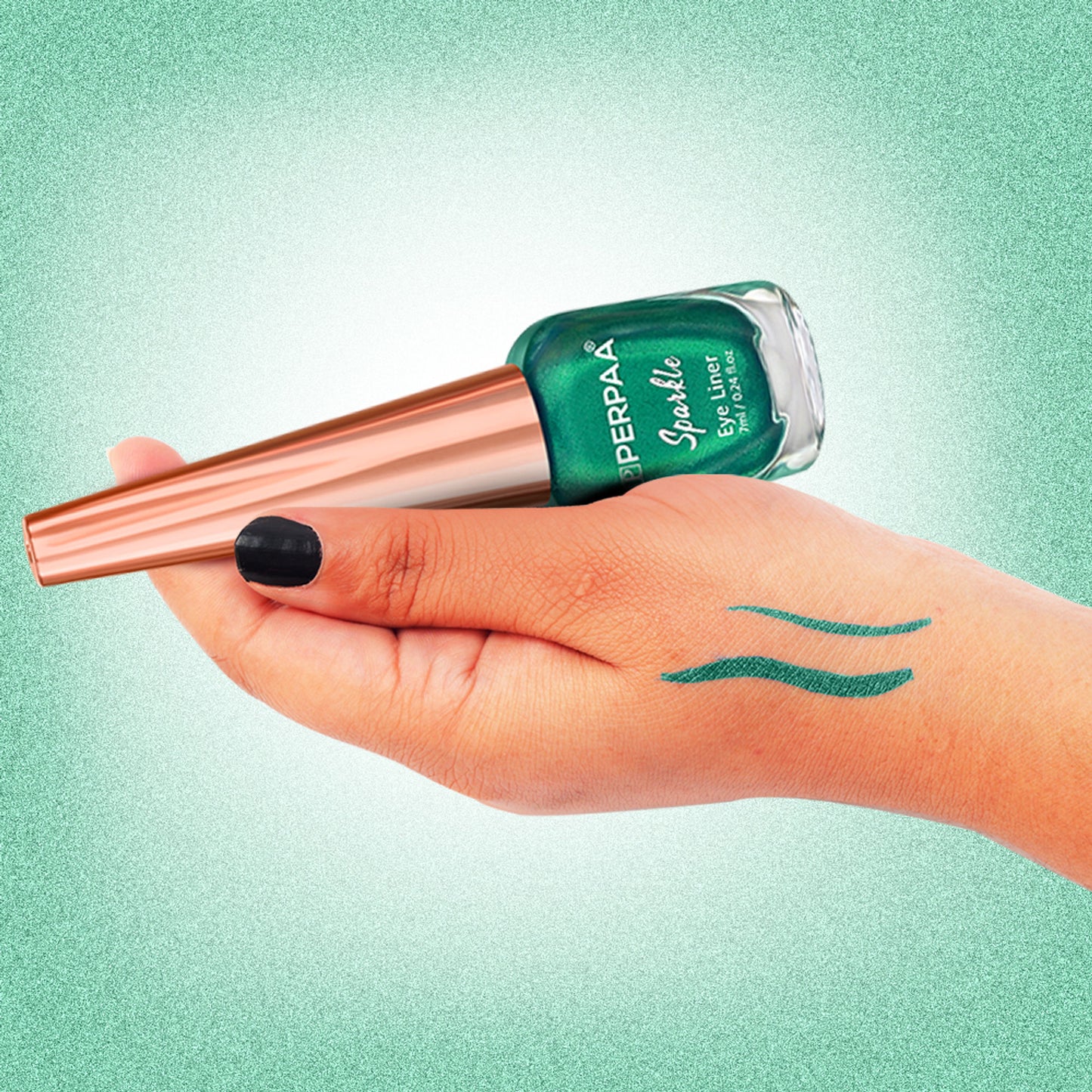 PERPAA Glitter Liquid Eye Liner - Metallic Green