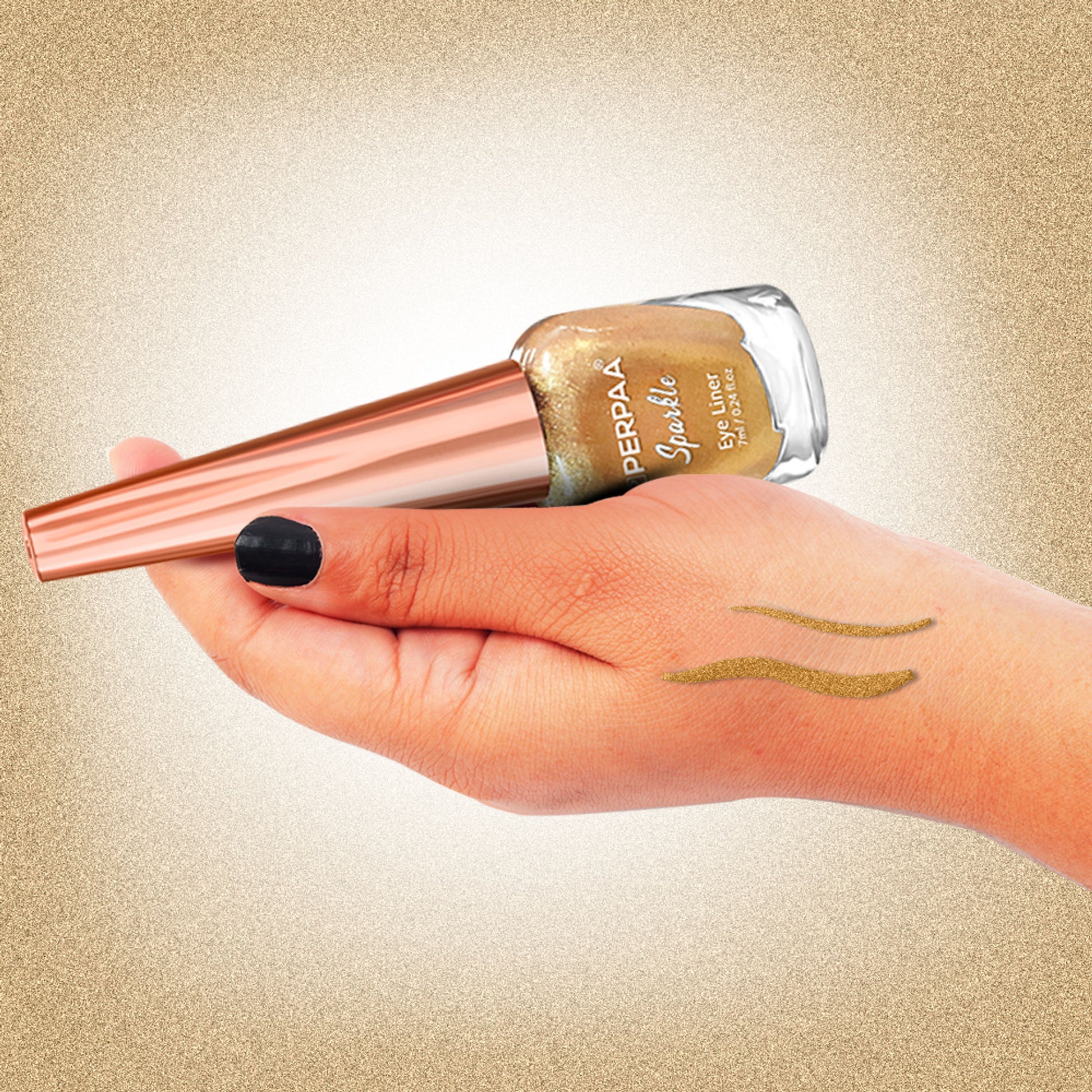 PERPAA Glitter Liquid Eye Liner - Golden