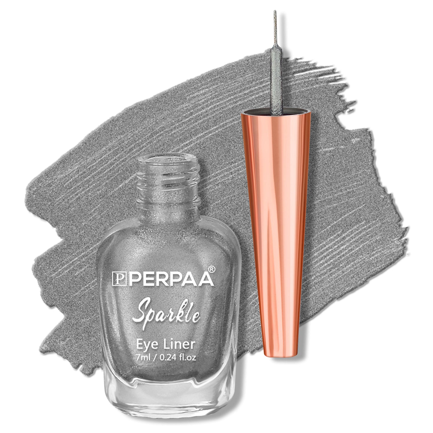 PERPAA Glitter Liquid Eye Liner - Silver