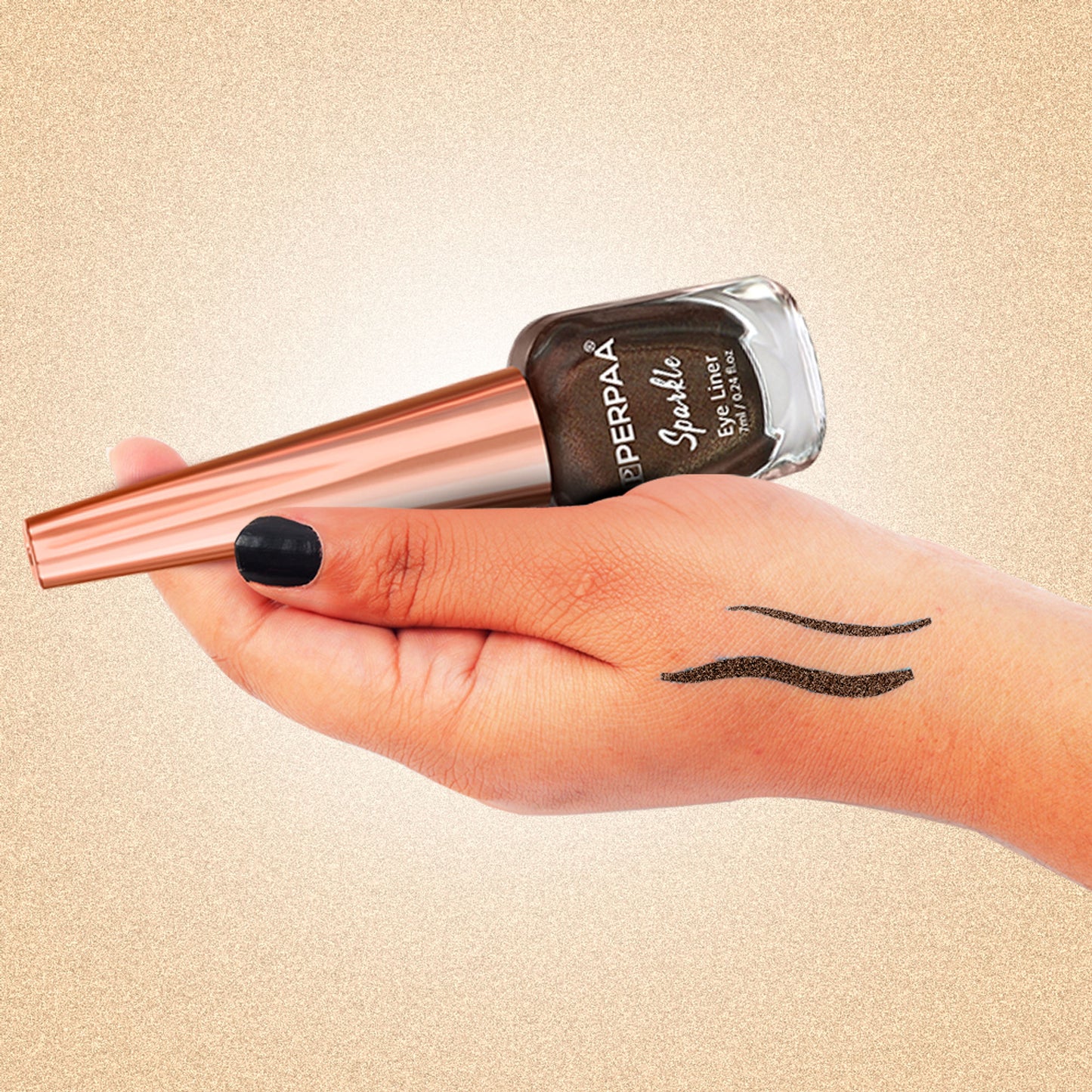 PERPAA Glitter Liquid Eye Liner - Shimmery Brown