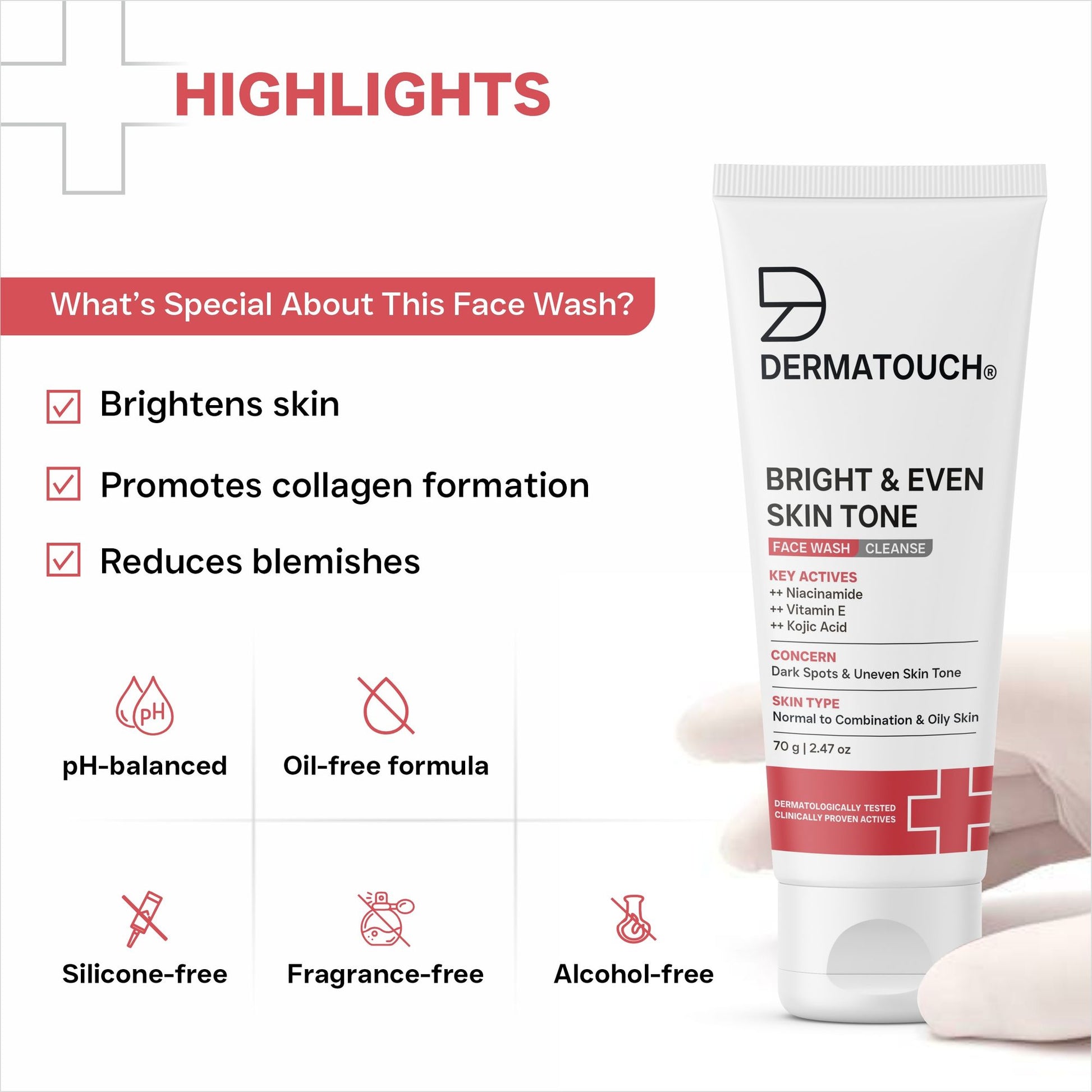 Dermatouch Dailyglow Bright & Even Skin Tone Face Wash