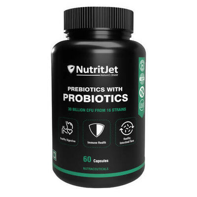 NutritJet Prebiotics with Probiotics Vegetarian Capsules