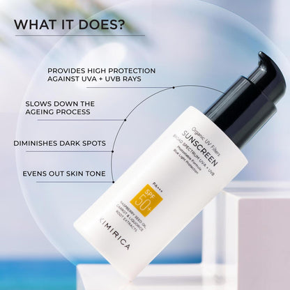 Kimirica Glow Sunscreen, SPF 50, PA+++ For UVA/B Protection With Liquorice And Carrot Root Extract