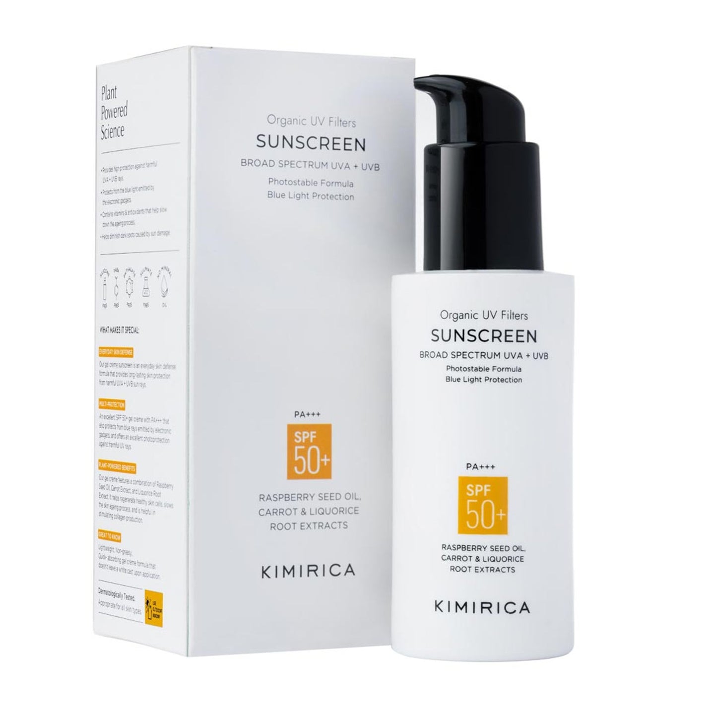 Kimirica Glow Sunscreen, SPF 50, PA+++ For UVA/B Protection With Liquorice And Carrot Root Extract