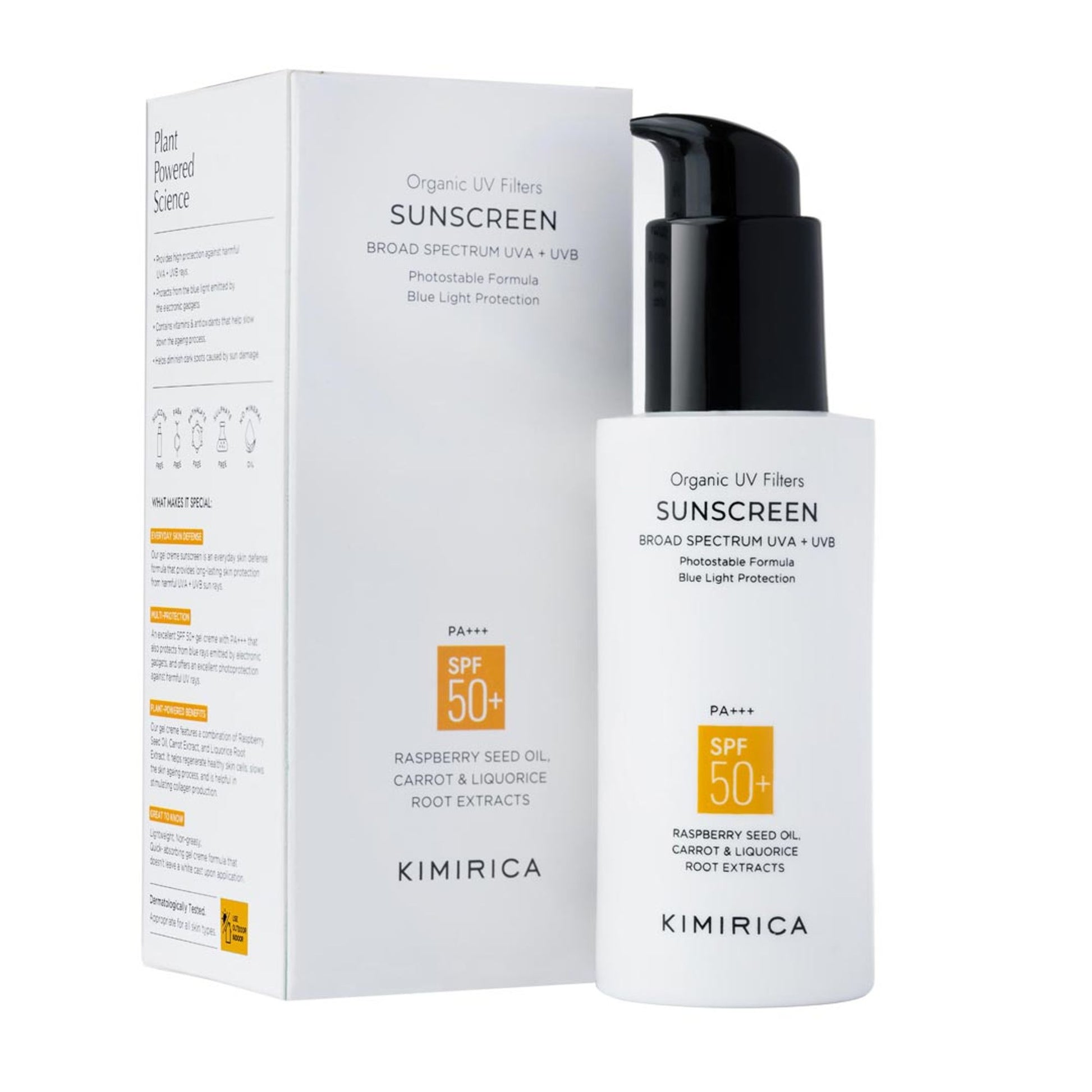 Kimirica Glow Sunscreen, SPF 50, PA+++ For UVA/B Protection With Liquorice And Carrot Root Extract