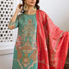 Indyancart IE Women Floral Printed Regular Beads and Stones Kurta with Trousers & With Dupatta
