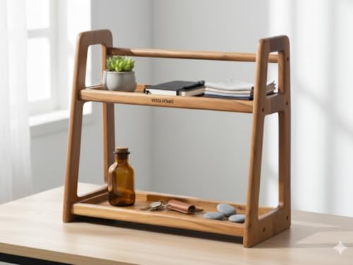 Vesta Homes Premium Solid Wood Home & Kitchen Organizer Freestanding Tiered Shelf Rack