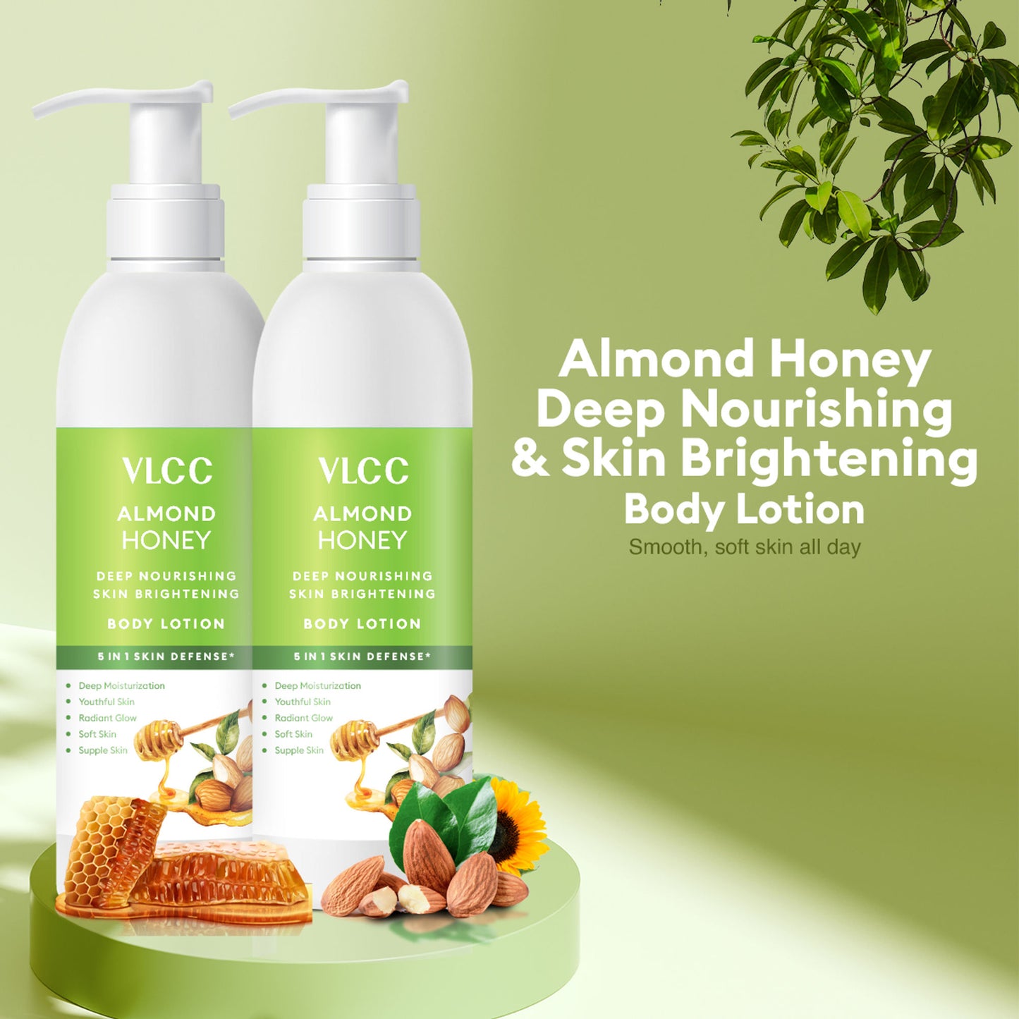 VLCC Almond Honey Deep Nourishing & Skin Brightening Body Lotion - BuyOne Get One