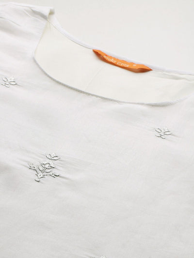 Indyancart IE Ethnic Motifs Embroidered Kurta with Trousers & With Dupatta