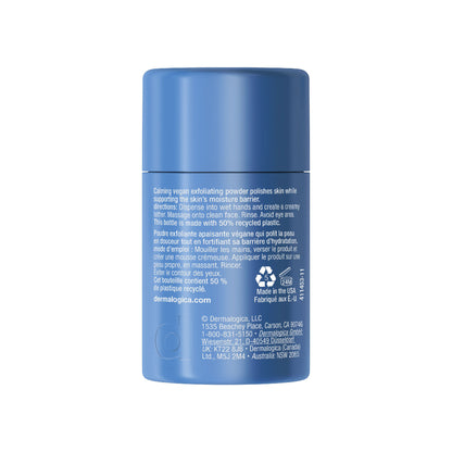 Dermalogica Daily Milkfoliant gentle oat-based powder exfoliant in a white jar with a spoon and powder inside, suitable for vegan skincare.