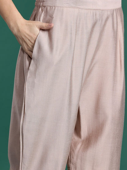 Indyancart IE Floral Embroidered Thread Work Kurta with Trousers & With Dupatta
