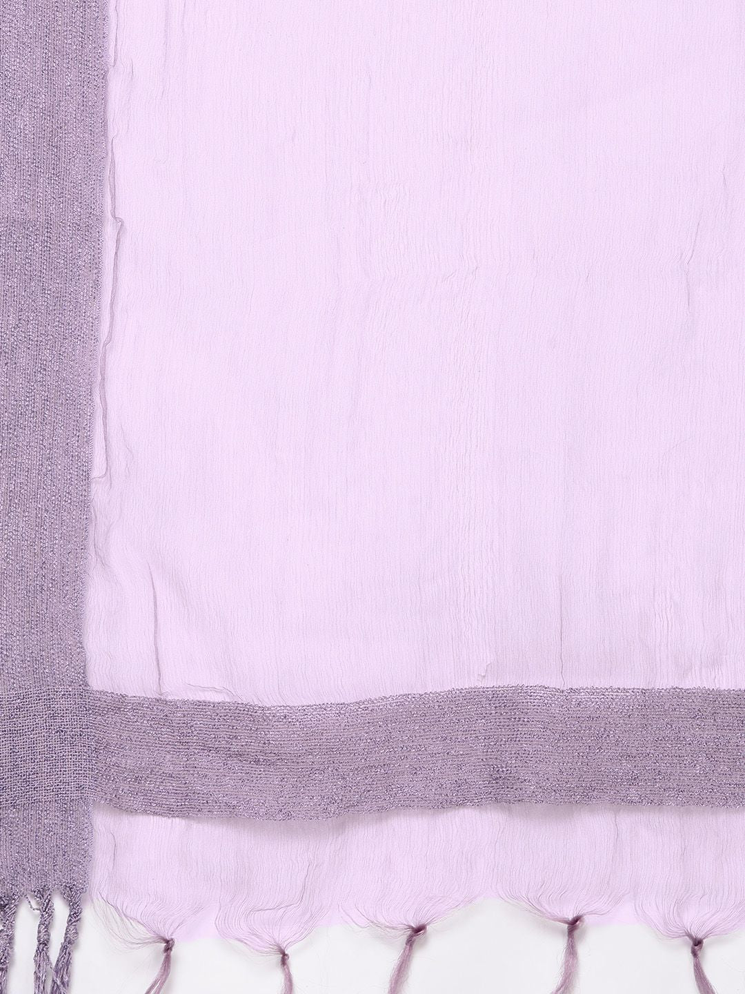 Indyancart VA Women's Lavender & White Embroidered Kurta with Trousers & Dupatta
