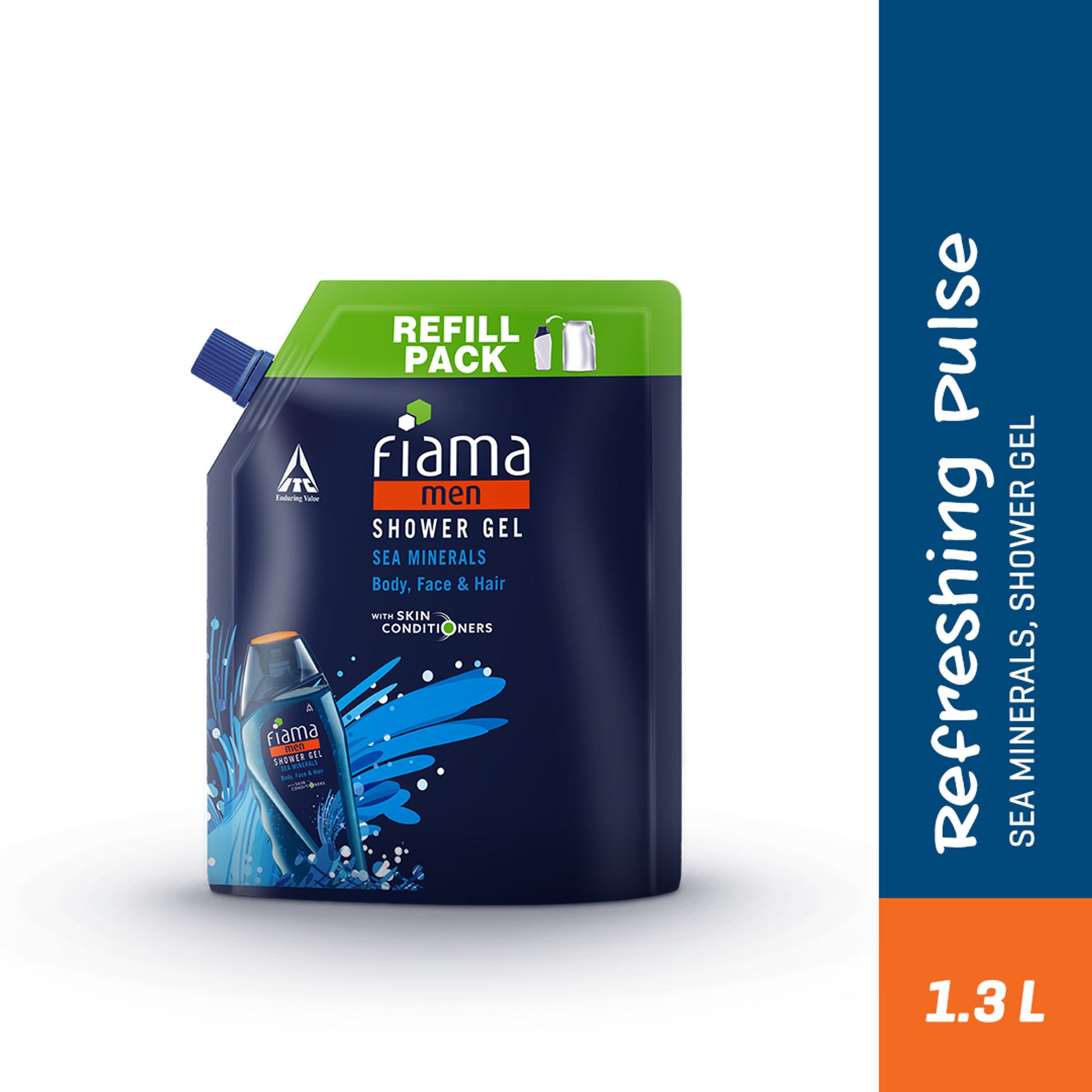 Fiama Men Shower Gel Refreshing Pulse with Skin Conditioners for Refreshed Skin