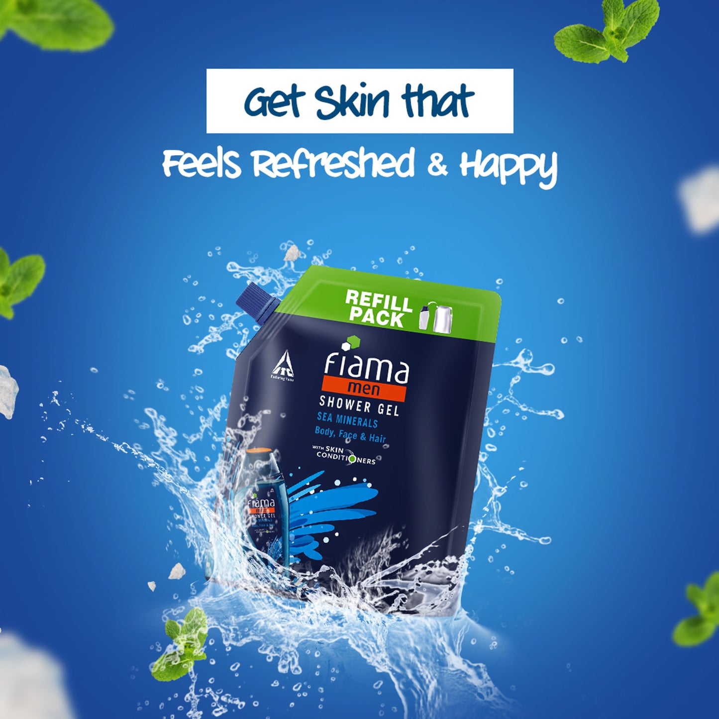 Fiama Men Shower Gel Refreshing Pulse with Skin Conditioners for Refreshed Skin