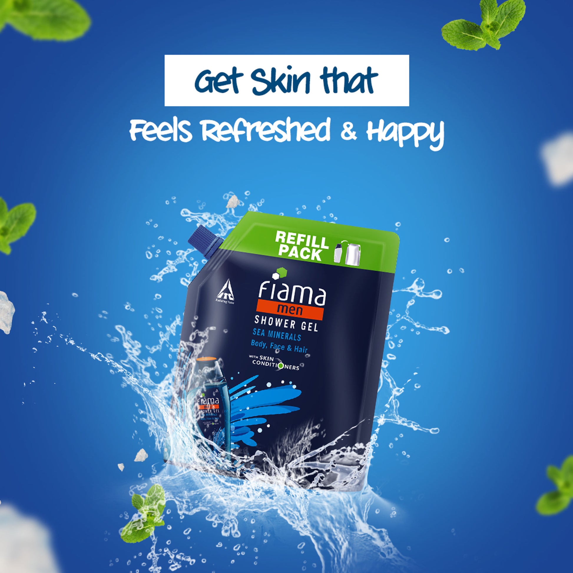 Fiama Men Shower Gel Refreshing Pulse with Skin Conditioners for Refreshed Skin