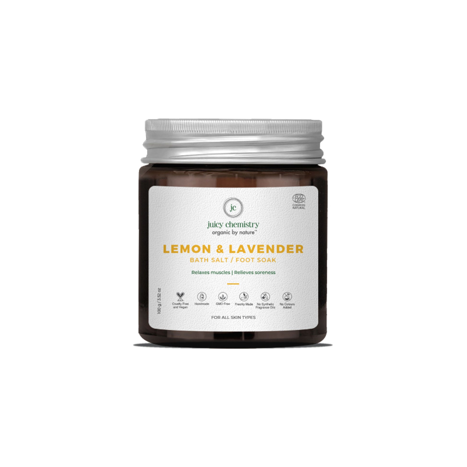 Juicy Chemistry Organic Bath Salt/Foot Soak Fortified with Lemon + Lavender