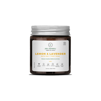 Juicy Chemistry Organic Bath Salt/Foot Soak Fortified with Lemon + Lavender
