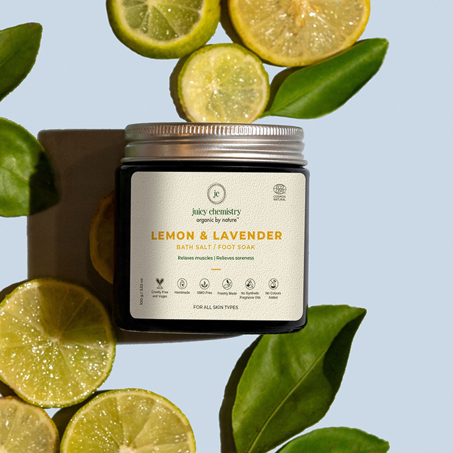 Juicy Chemistry Organic Bath Salt/Foot Soak Fortified with Lemon + Lavender