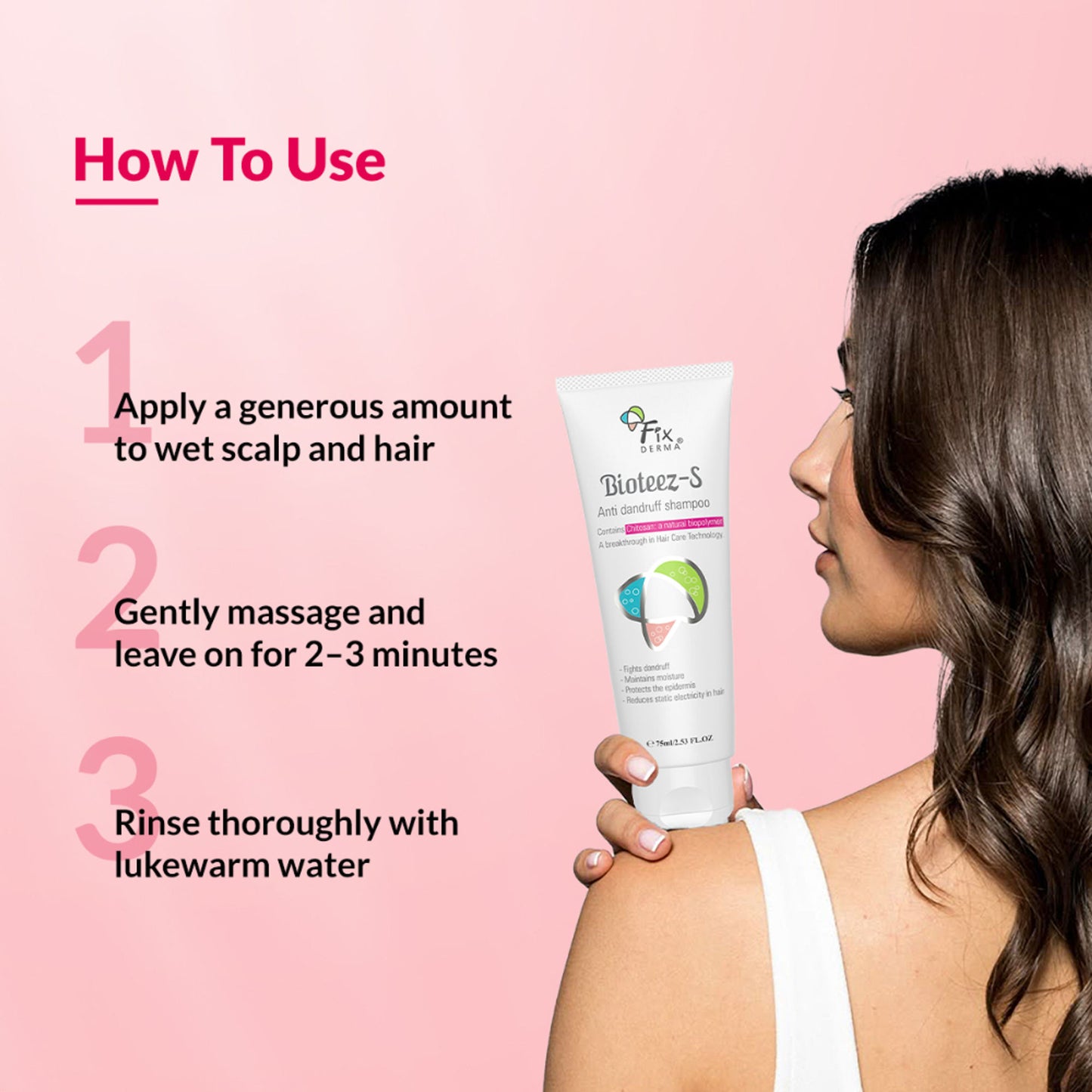 Fixderma BioteezS Anti Dandruff Shampoo, Flaky Scalp, Dry Scalp, Sulphate & Paraben Free