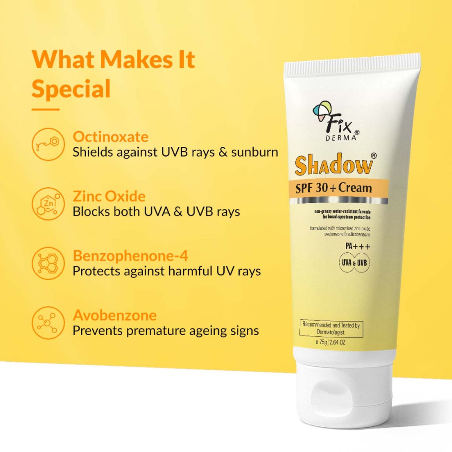 Fixderma Shadow Sunscreen SPF 30+ Cream For Dry Skin