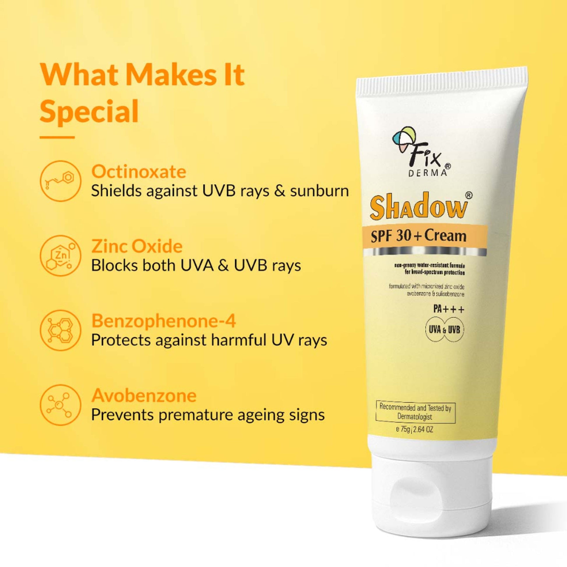 Fixderma Shadow Sunscreen SPF 30+ Cream For Dry Skin