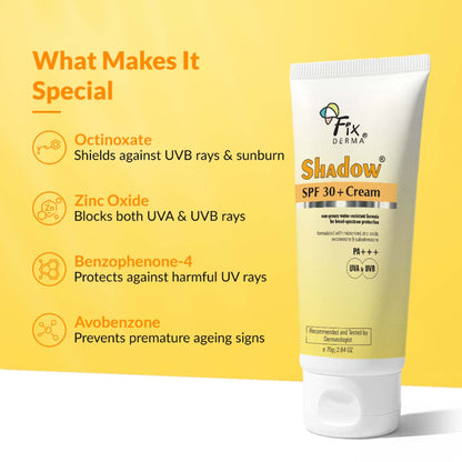 Fixderma Shadow Sunscreen SPF 30+ Cream For Dry Skin