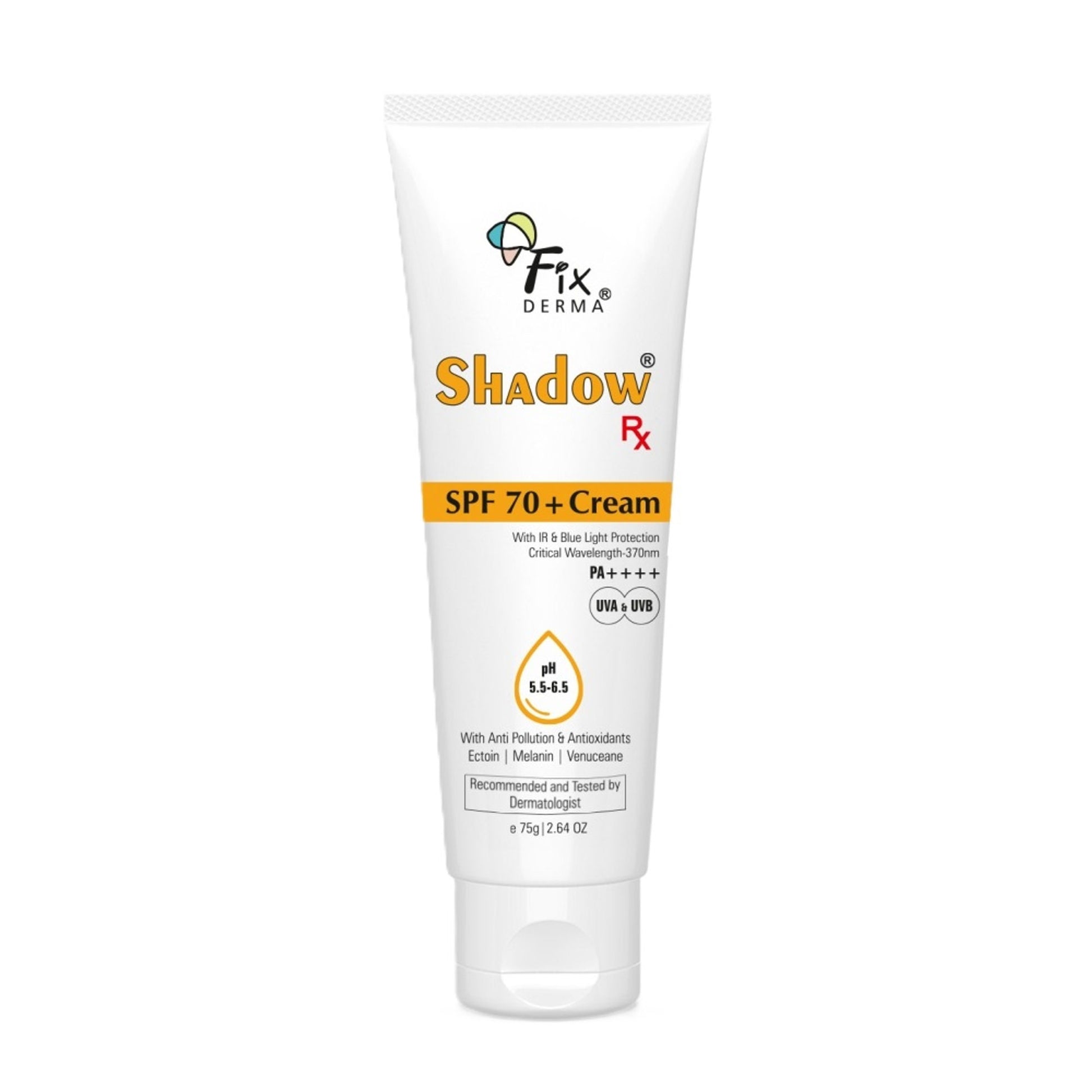 Fixderma Shadow Rx Sunscreen SPF 70+ Cream For Dry Skin Acne Prone