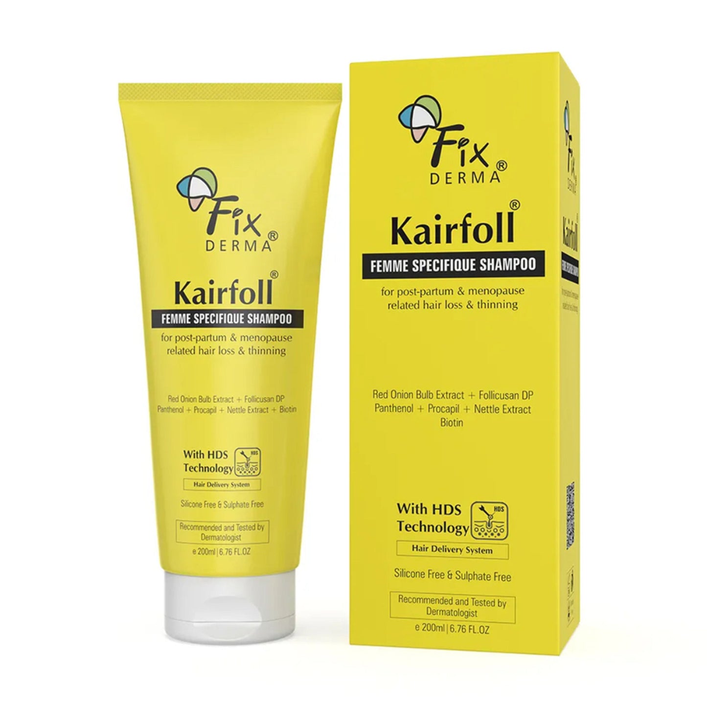 Fixderma Kairfoll Red Onion Shampoo with Castor Oil for Hair Growth, Biotin Shampoo for Women