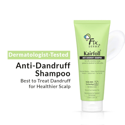 Fixderma Kairfoll Anti Dandruff Shampoo for Oily & Sensitive Prone Scalp, Sulphate Free