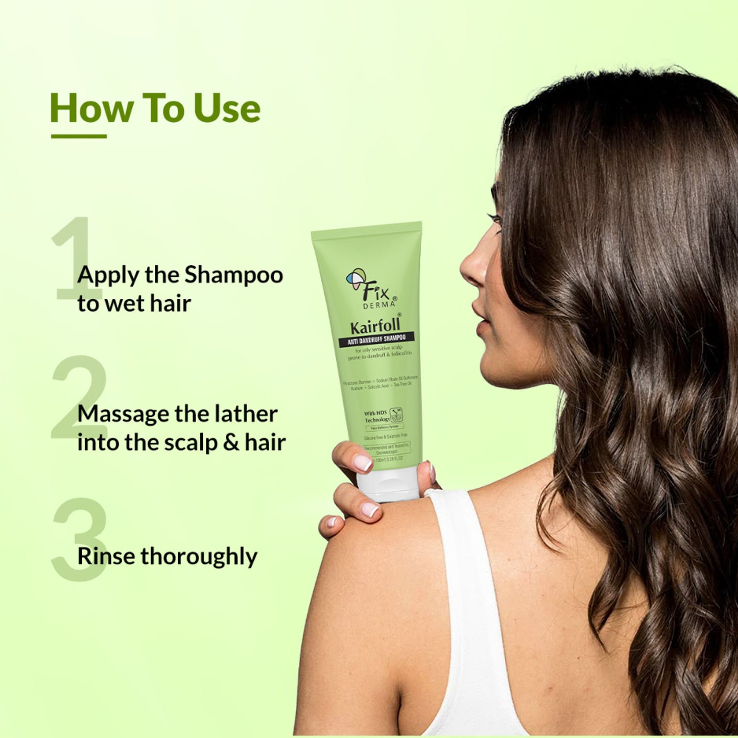 Fixderma Kairfoll Anti Dandruff Shampoo for Oily & Sensitive Prone Scalp, Sulphate Free