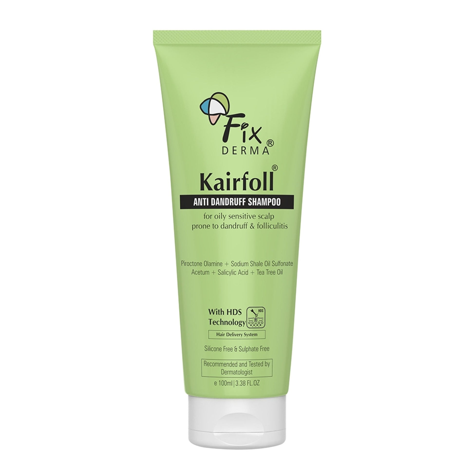 Fixderma Kairfoll Anti Dandruff Shampoo for Oily & Sensitive Prone Scalp, Sulphate Free