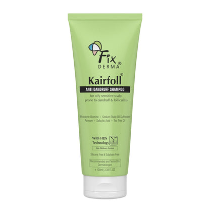 Fixderma Kairfoll Anti Dandruff Shampoo for Oily & Sensitive Prone Scalp, Sulphate Free