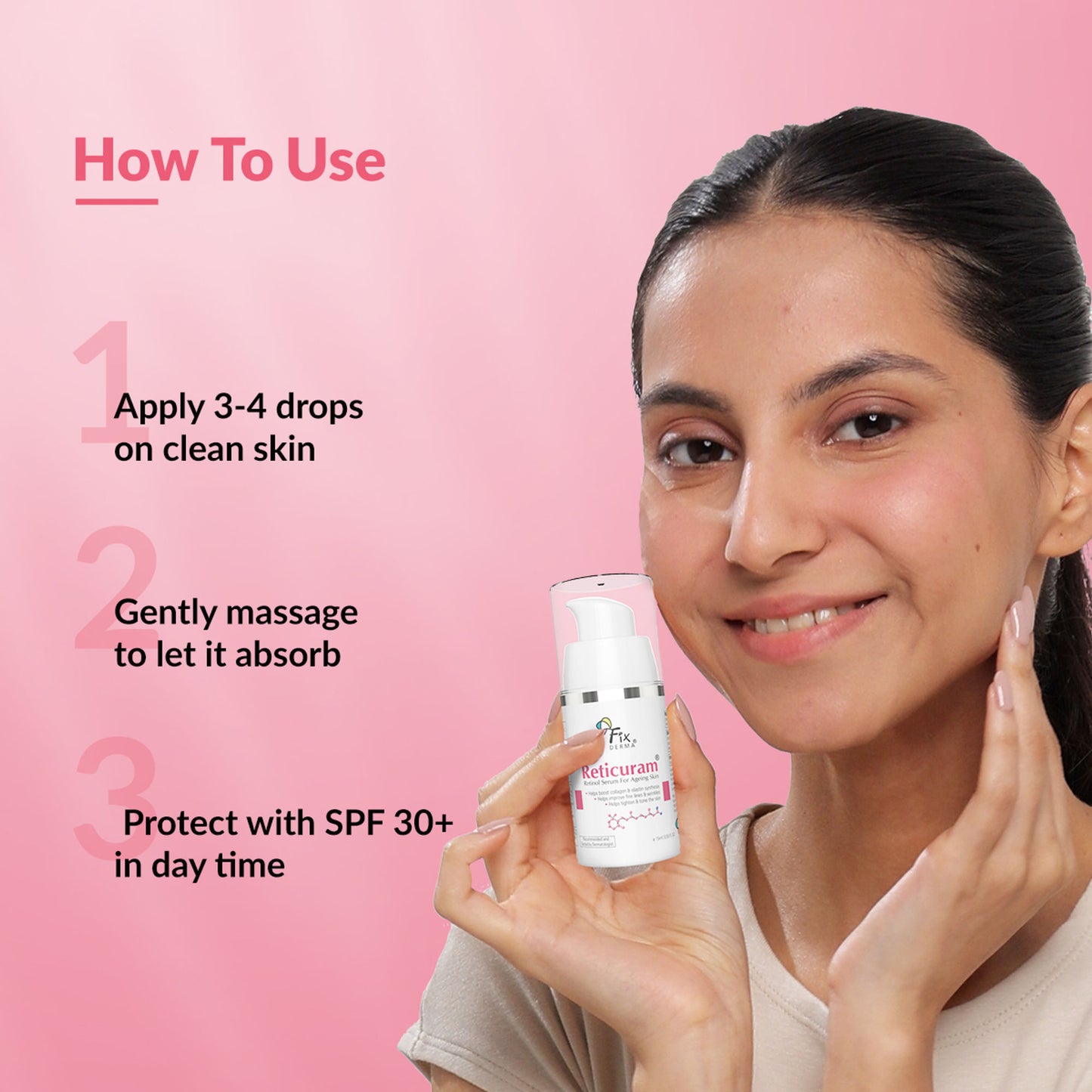 Fixderma 0.05% Pure Retinol Reticuram Face Serum For Anti Aging, Night Face Serum Vitamin C