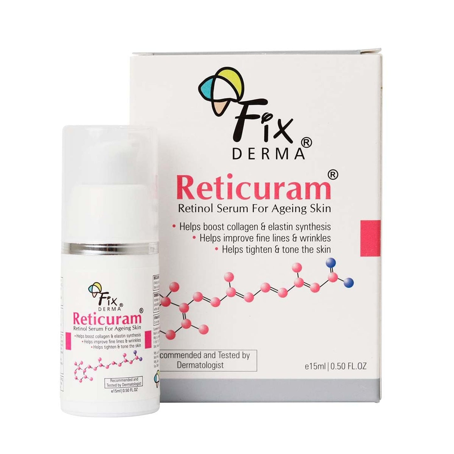 Fixderma 0.05% Pure Retinol Reticuram Face Serum For Anti Aging, Night Face Serum Vitamin C
