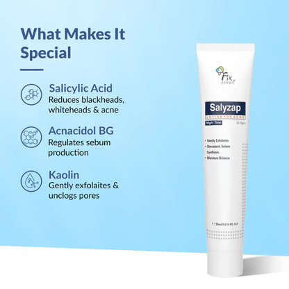 Fixderma Salicylic Acid Salyzap Night Time Lotion, For Acne Scars, Pimples & Exfoliator