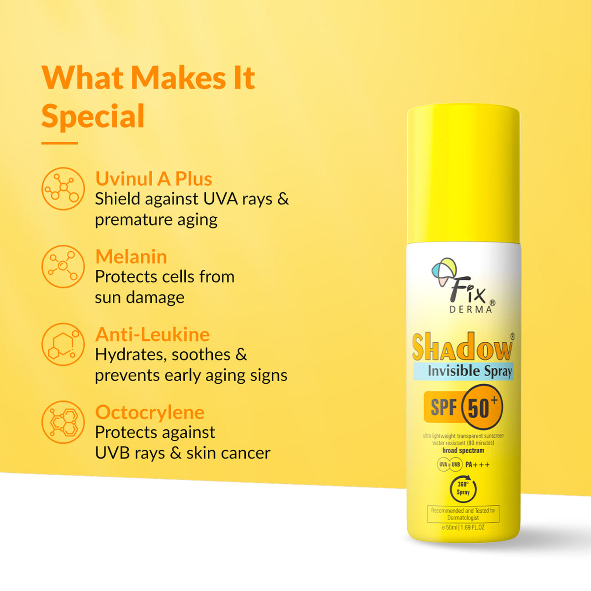 Fixderma Shadow SPF 50 + Invisible Spray