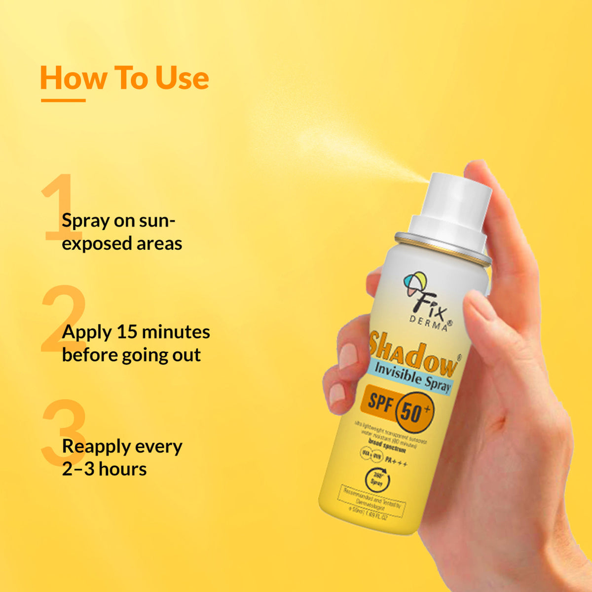 Fixderma Shadow SPF 50 + Invisible Spray