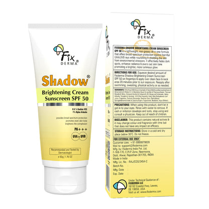 Fixderma Shadow Brightening Sunscreen SPF 50 PA+++With Vitamin C Reduce Tan & Brightens