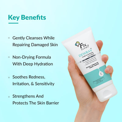 Fixderma Dewrav Gentle & Hydrating Face Wash with 6% Oats Extract, Dry to Normal Skin