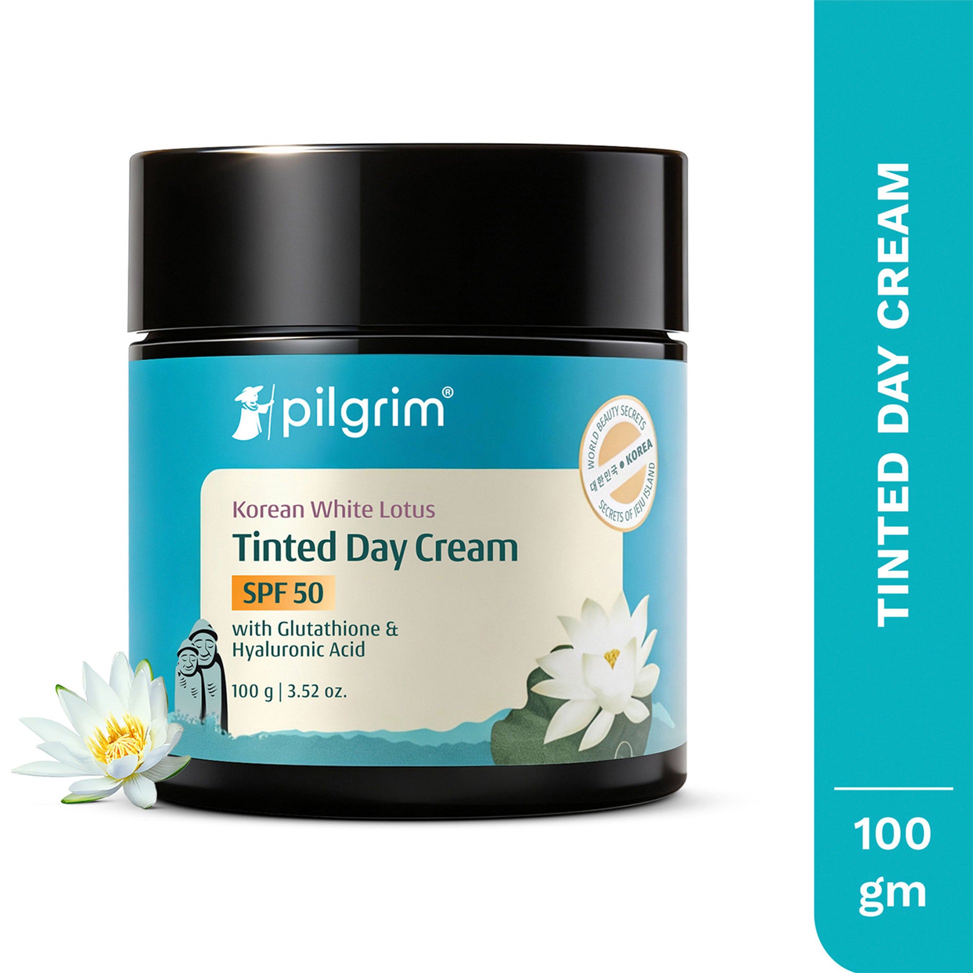 Pilgrim Korean White Lotus Face Cream SPF 50 Glutathione & Hyaluronic Acid for Hydrate Radiant Skin