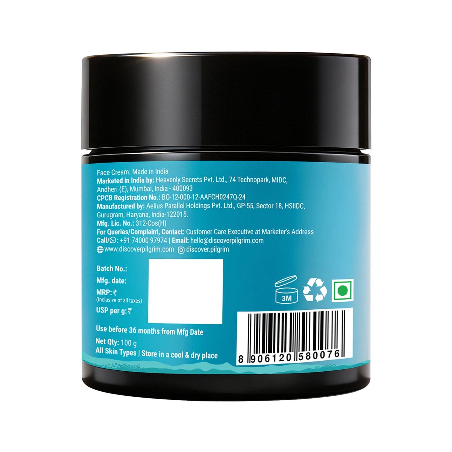Pilgrim Korean White Lotus Face Cream SPF 50 Glutathione & Hyaluronic Acid for Hydrate Radiant Skin