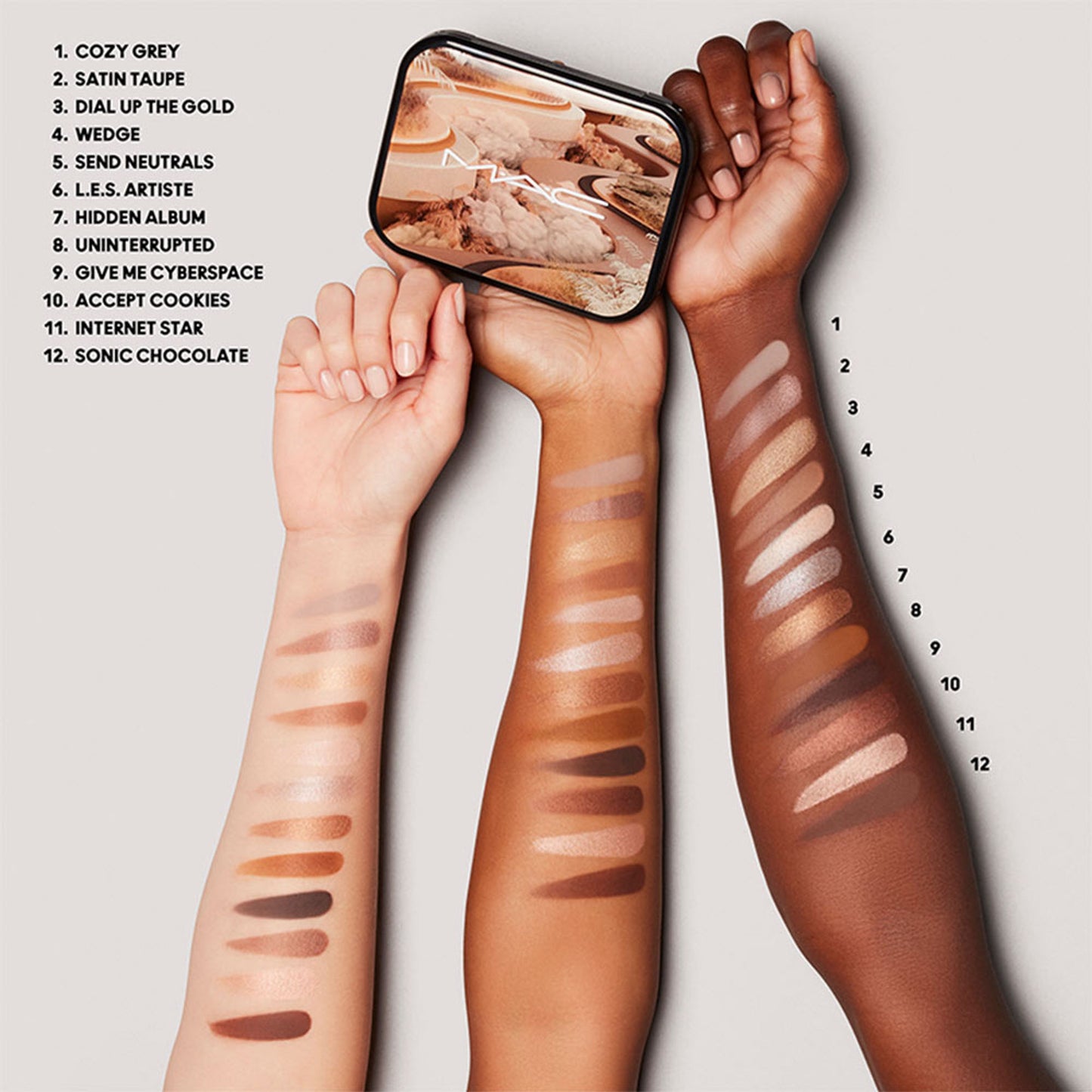 M.A.C Connect In Colour Eye Shadow Palette X12 - Unfiltered Nudes