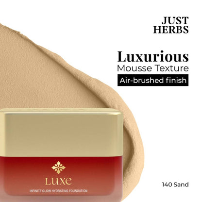 Just Herbs Luxe Infinite Glow Hydrating Foundation - 140 Sand