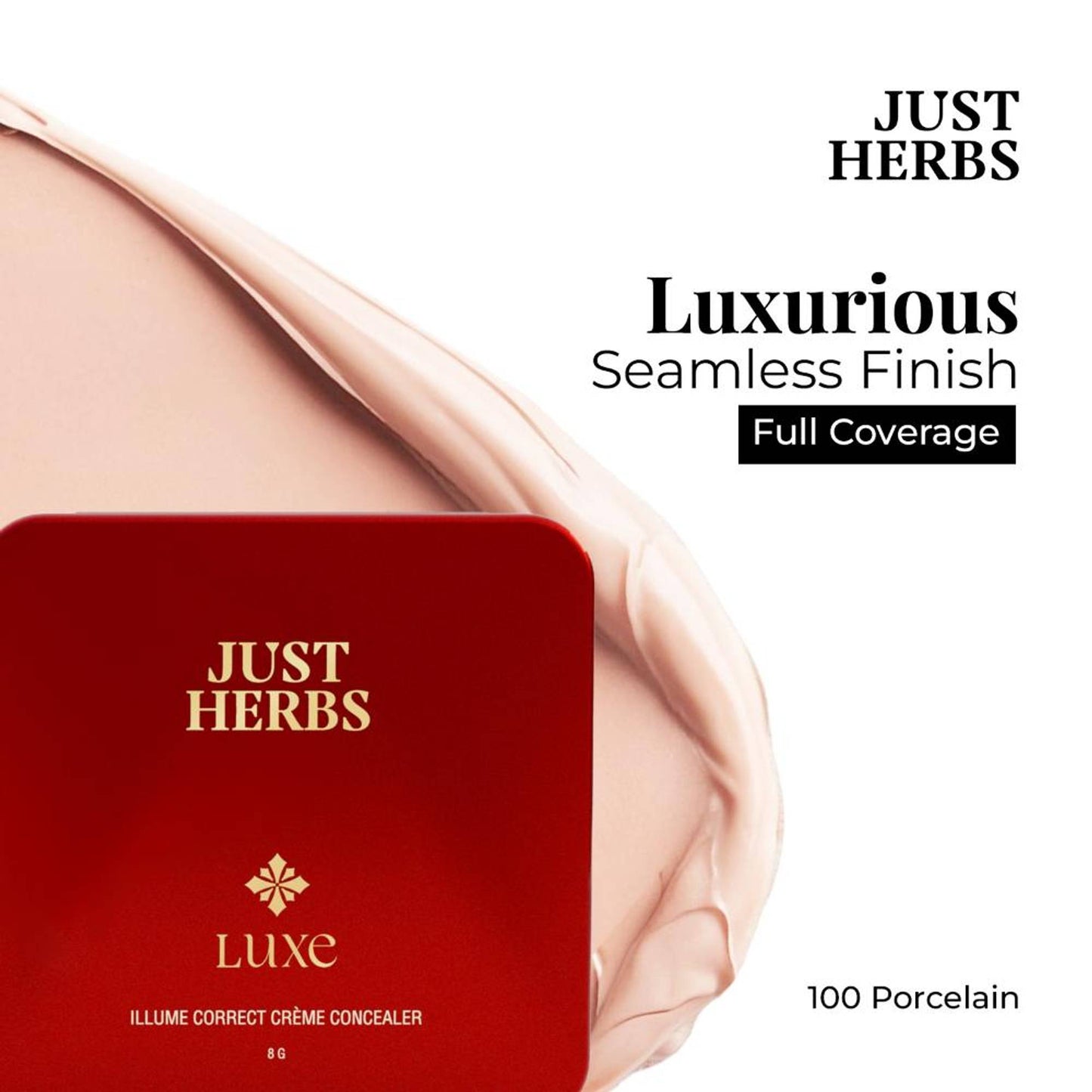 Just Herbs Luxe Illume Correct Creme Concealer - 100 Porcelain