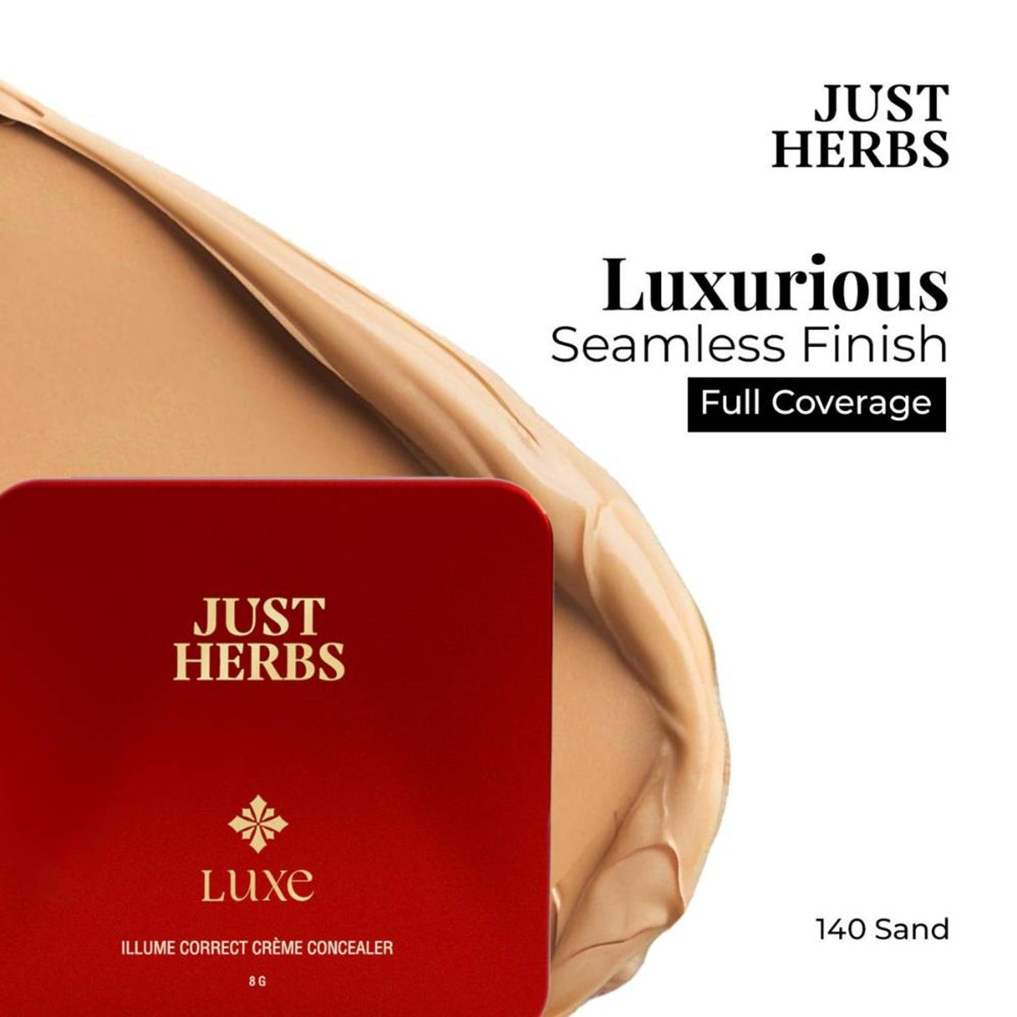 Just Herbs Luxe Illume Correct Creme Concealer - 140 Sand