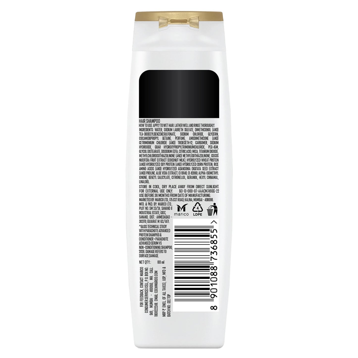 Parachute Advansed Protein Shampoo With Coconut Milk & Aloe Vera